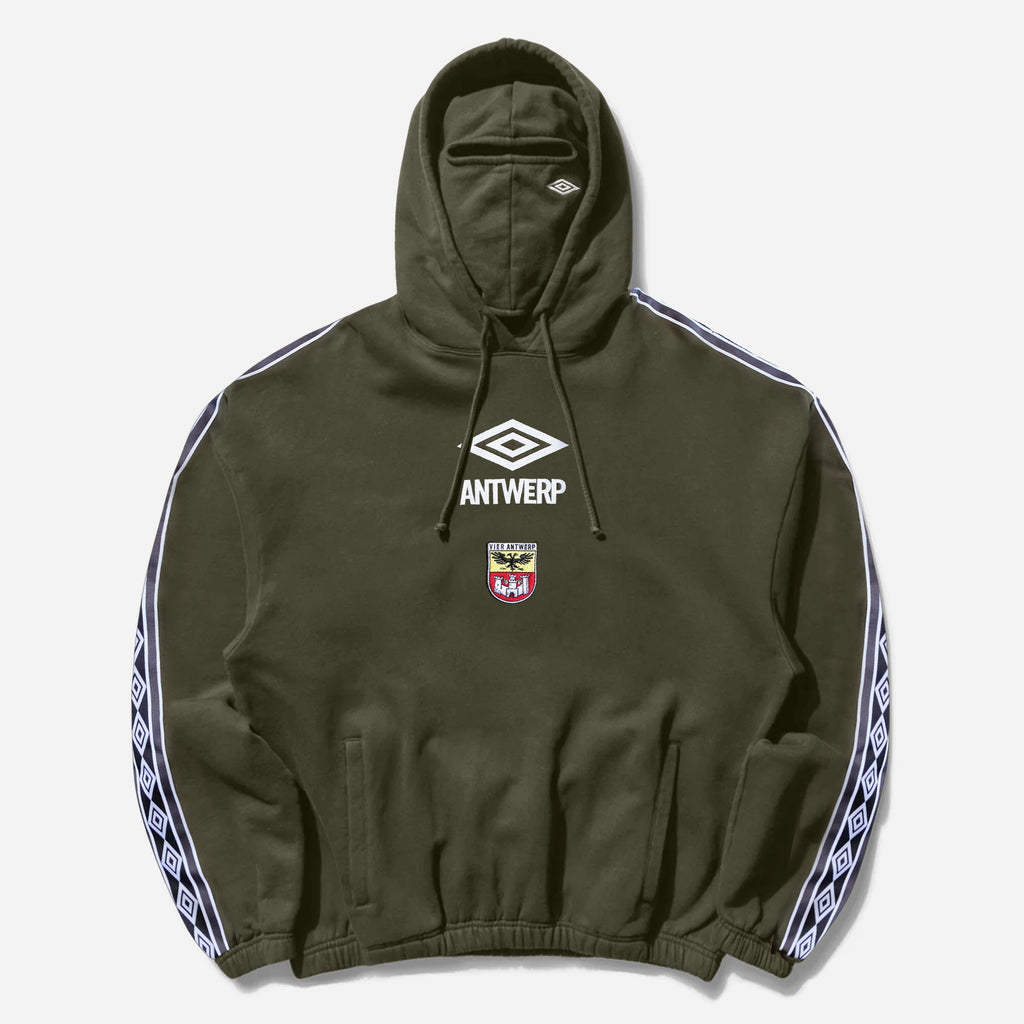 umbro×fekete gathered hoodie vest カーキ VIER X Umbro Masked Hoodie Green – VIER Antwerp