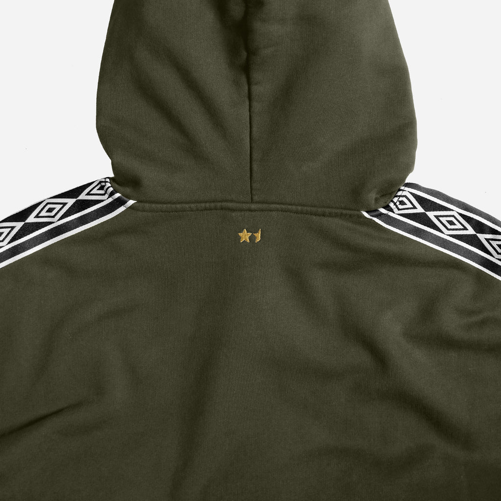 umbro×fekete gathered hoodie vest カーキ VIER X Umbro Masked Hoodie Green – VIER Antwerp