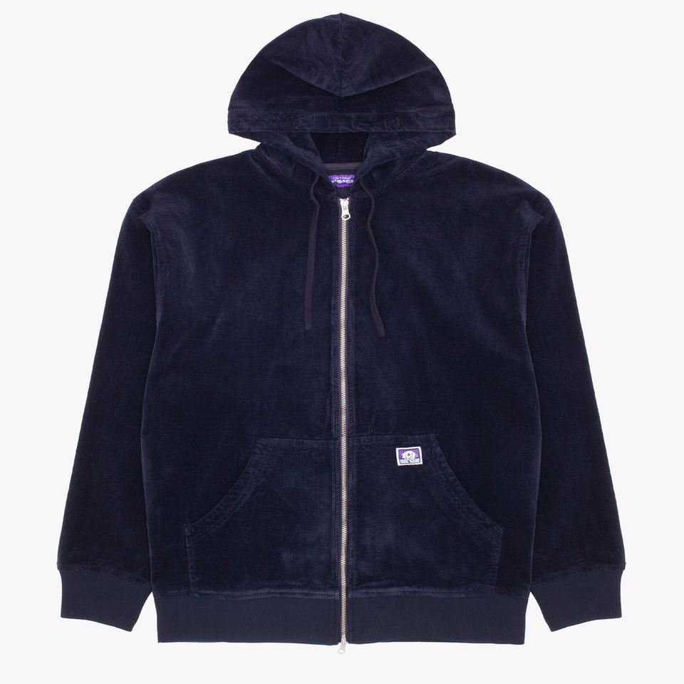 CORDUROY ZIP HOODIE NAVY