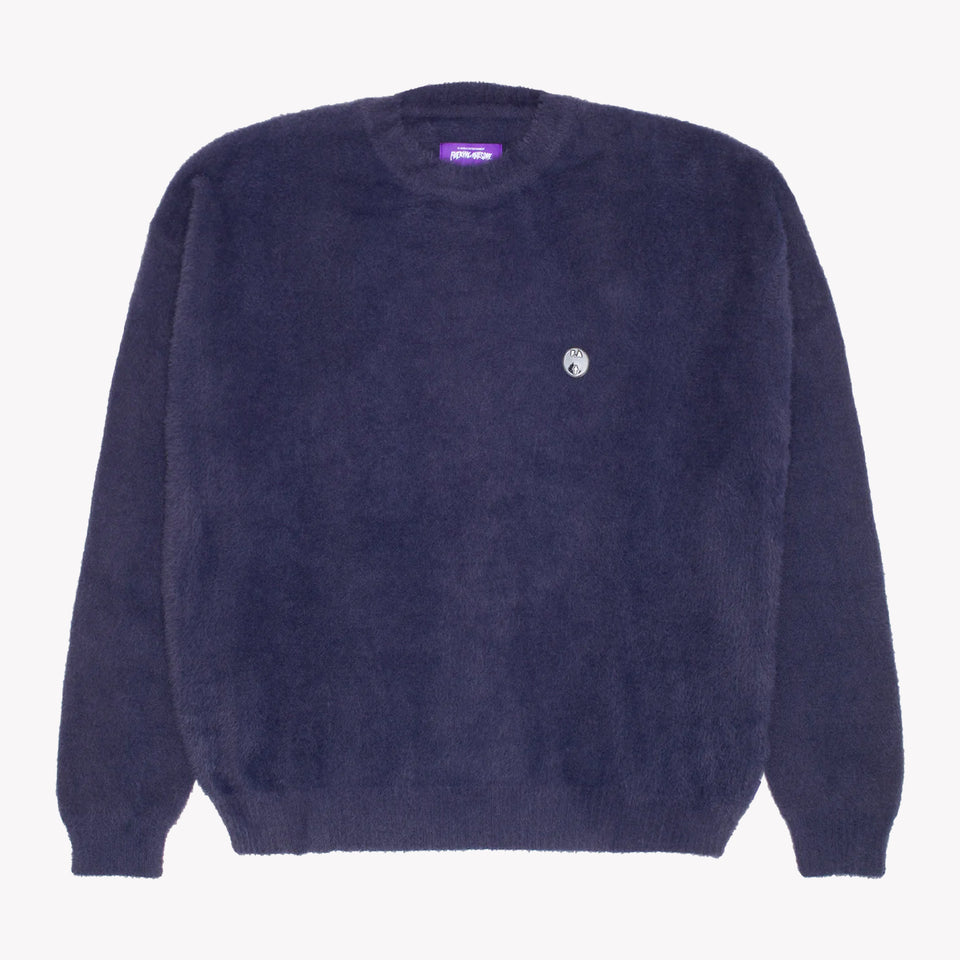 FAUX HAIRY CREWNECK NAVY