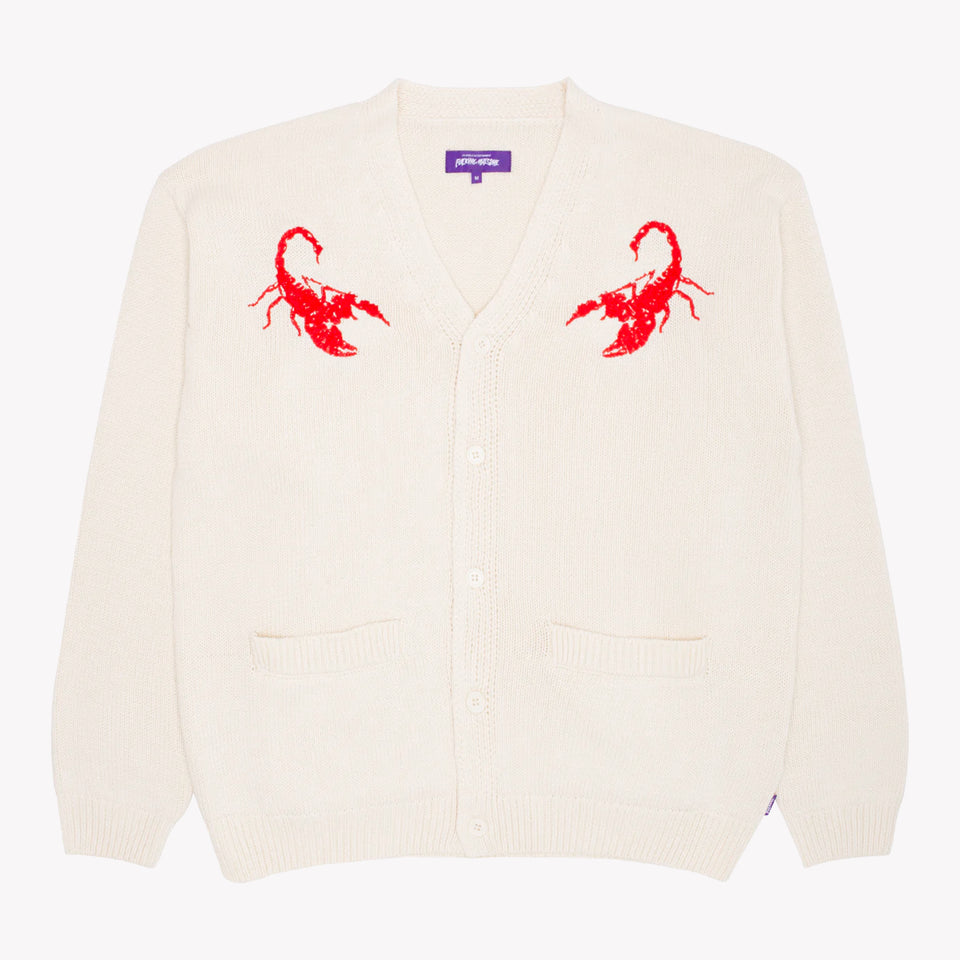 EMBROIDERED SCORPION CARDIGAN CREAM