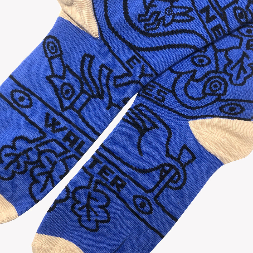 JACQUARD SOCKS BLUE