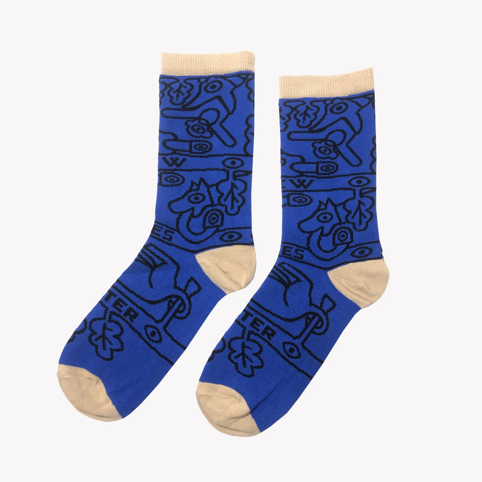JACQUARD SOCKS BLUE
