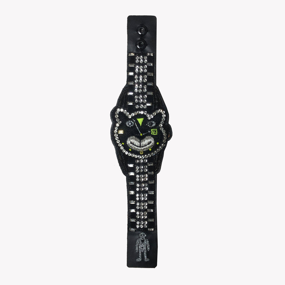 BEAR WATCH BRACELET BLACK