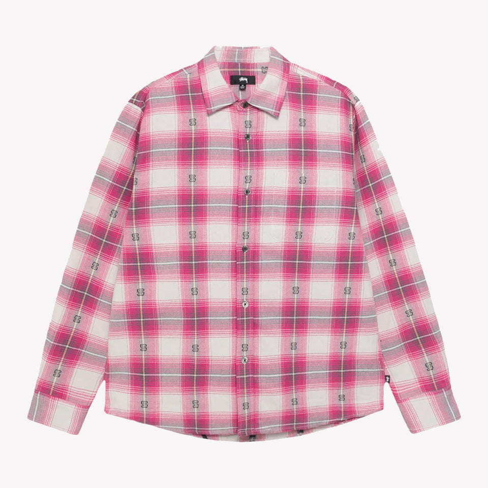 Motif Plaid Shirt Pink