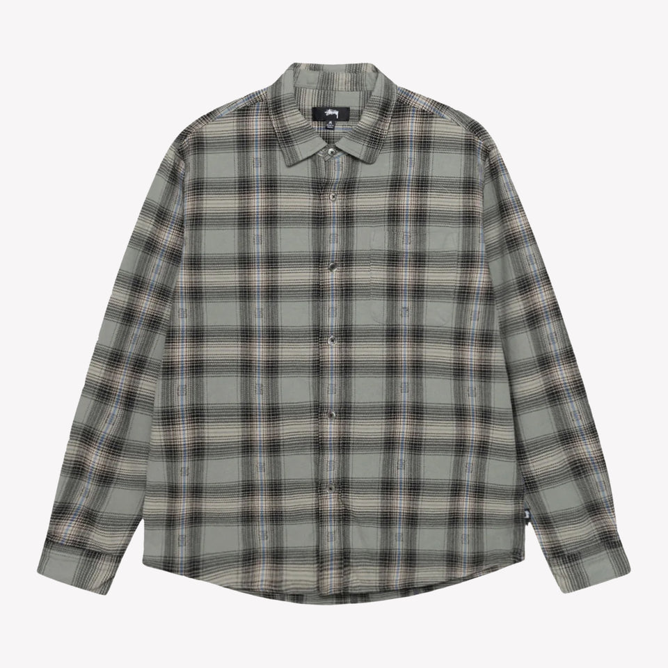 Motif Plaid Shirt Grey