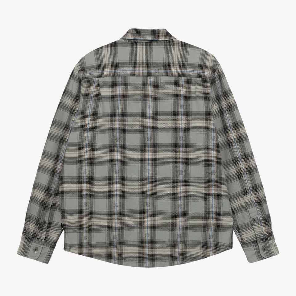 Motif Plaid Shirt Grey