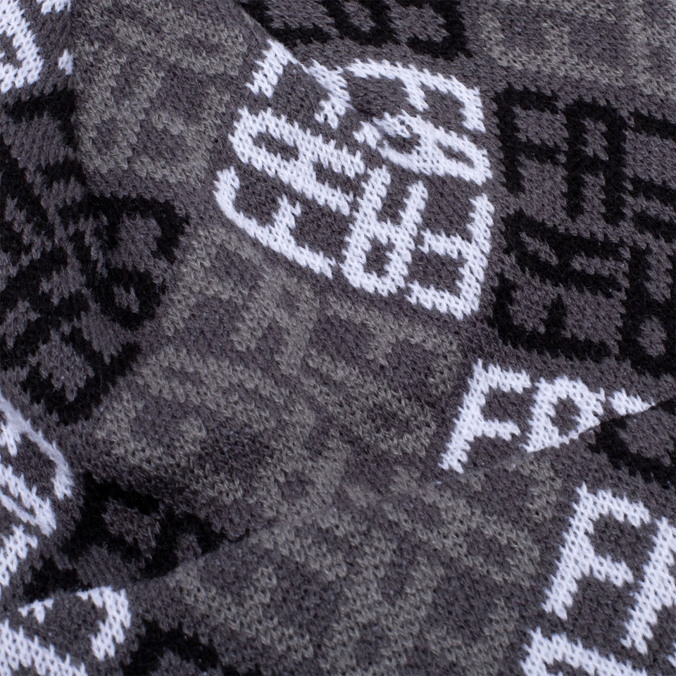 MONOGRAM CUFF BEANIE BLACK/GREY