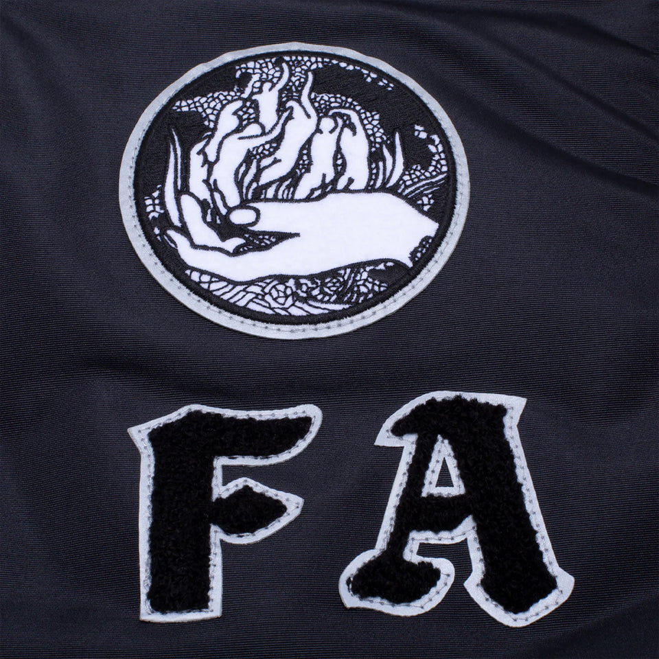 REFLECTIVE REVERSIBLE VARSITY PUFFER JACKET