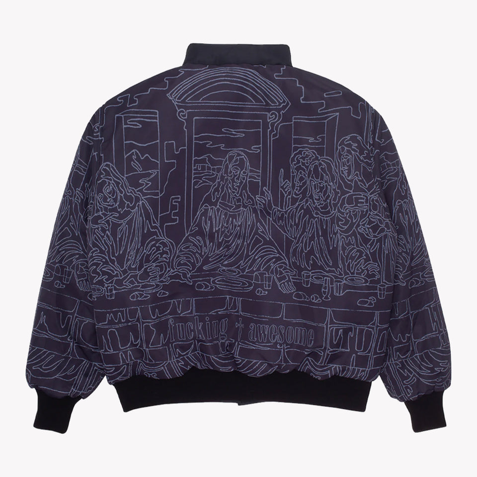 REFLECTIVE REVERSIBLE VARSITY PUFFER JACKET
