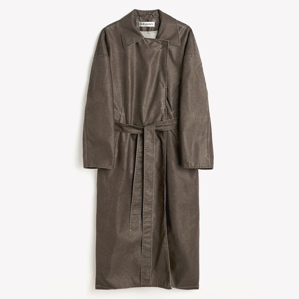 Court Coat Brown Wash Out Nylon