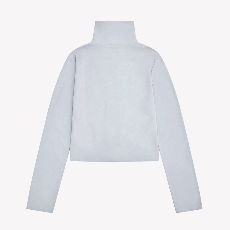 Slim Zip Longsleeve Blue Micro Rib