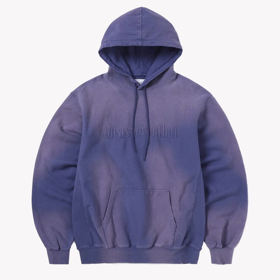 Faded Embroidery Hoodie Purple