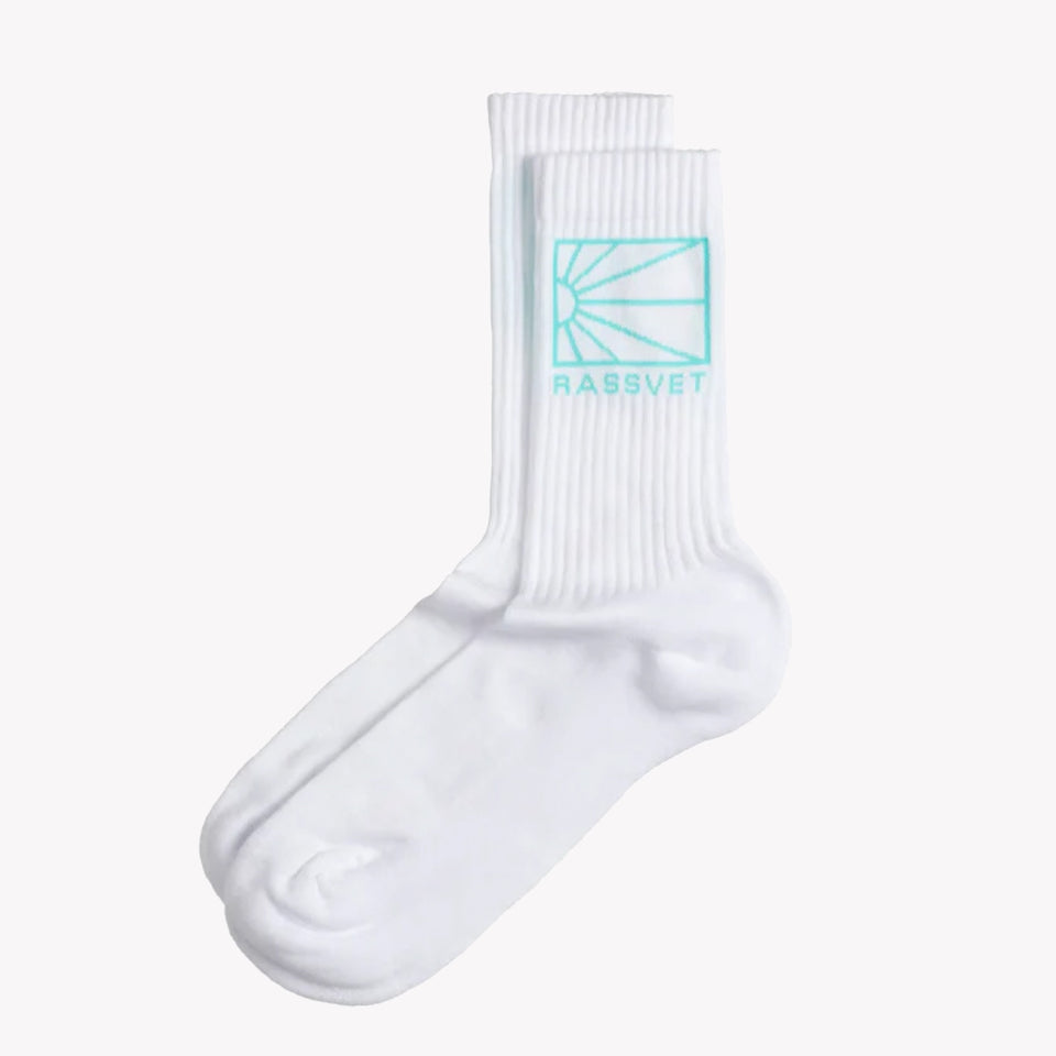 Logo Socks White/Blue
