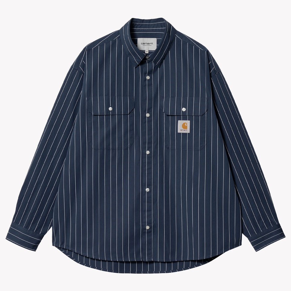 LS Orlean Shirt Blue/White Stripe