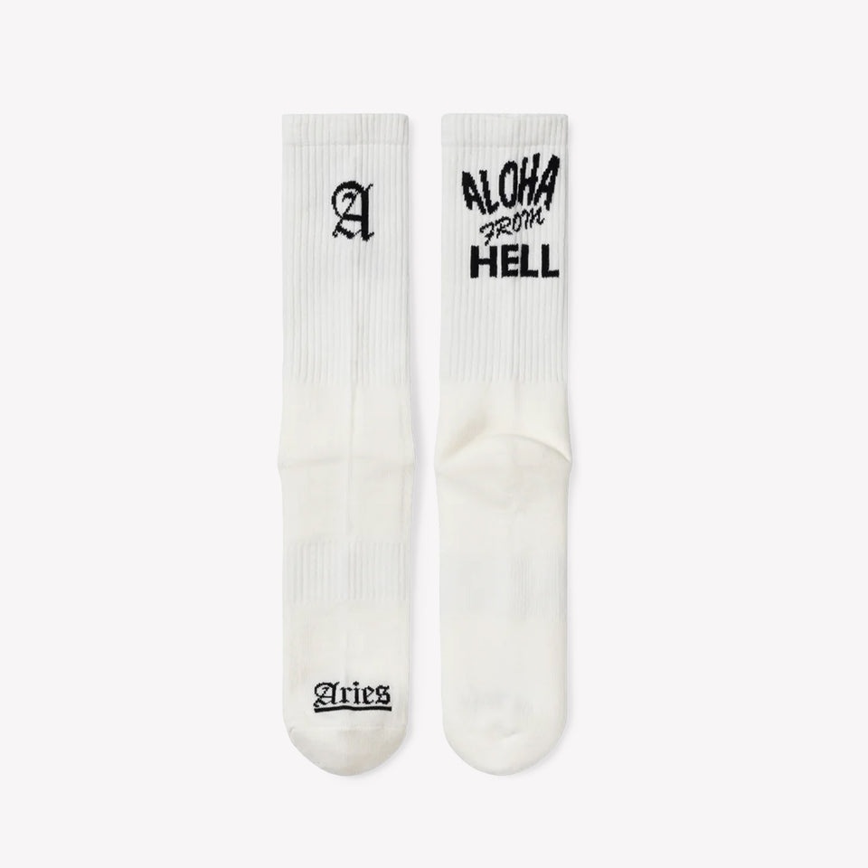 Aloha From Hell Socks White