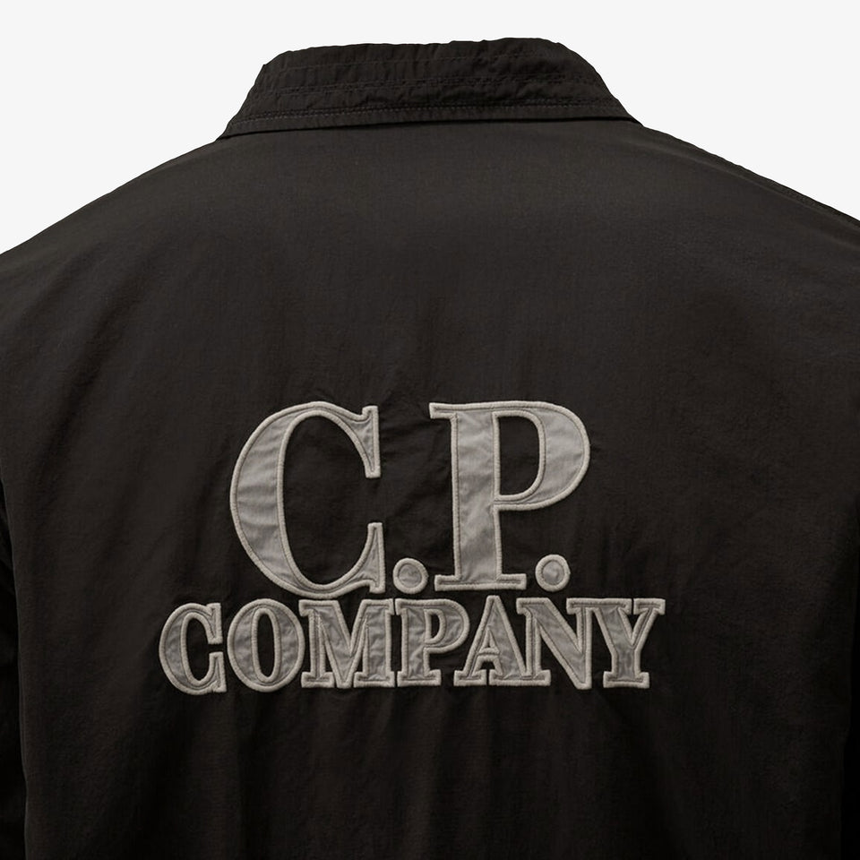 Chrome R Graphic Zipped Overshirt Black