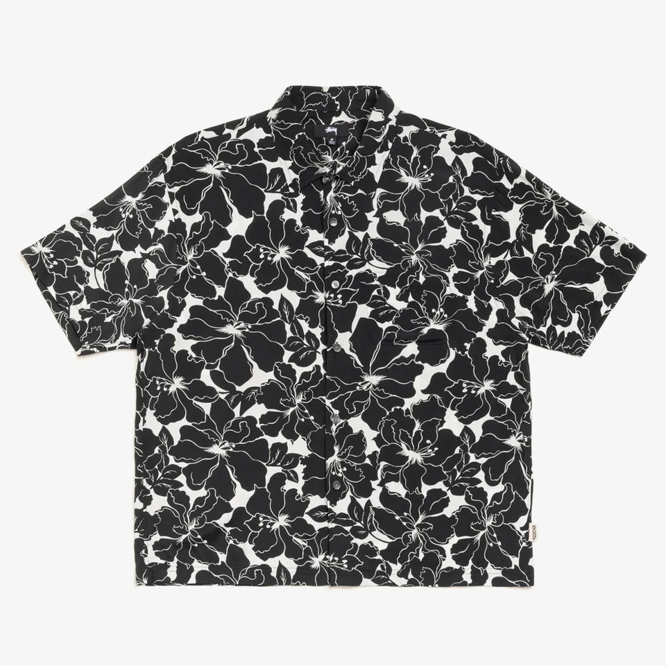 Floral Hawaiian Shirt Black