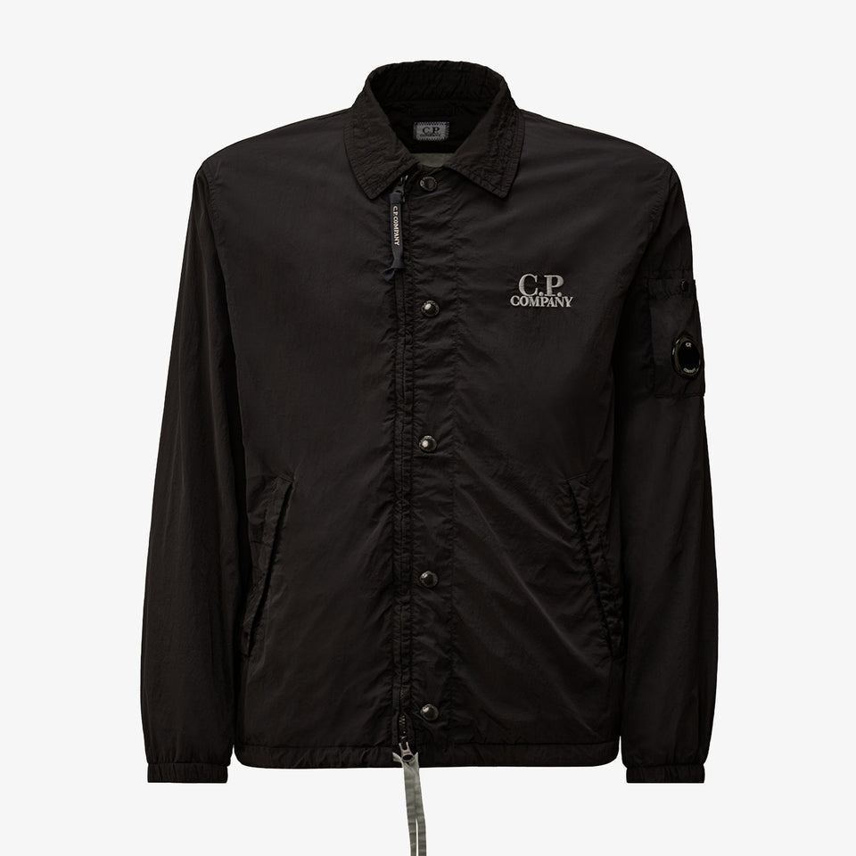 Chrome R Graphic Zipped Overshirt Black