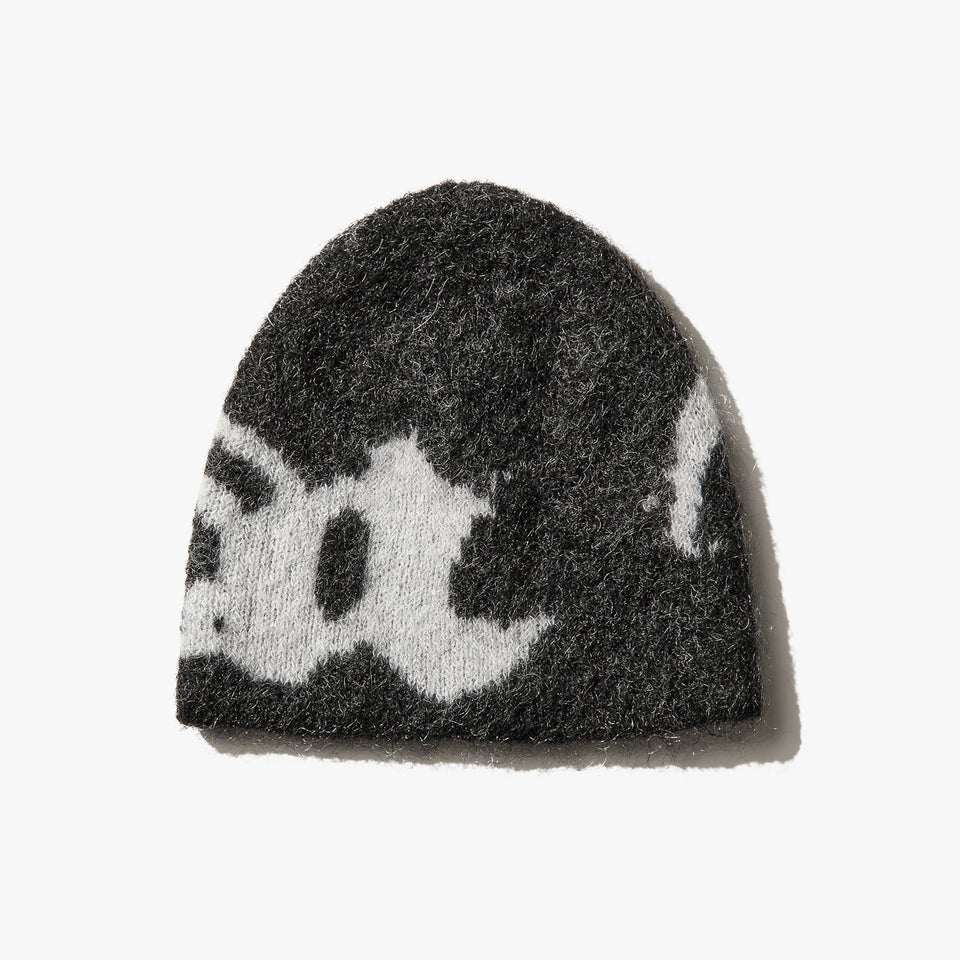 Vortex Mohair Beanie Black White