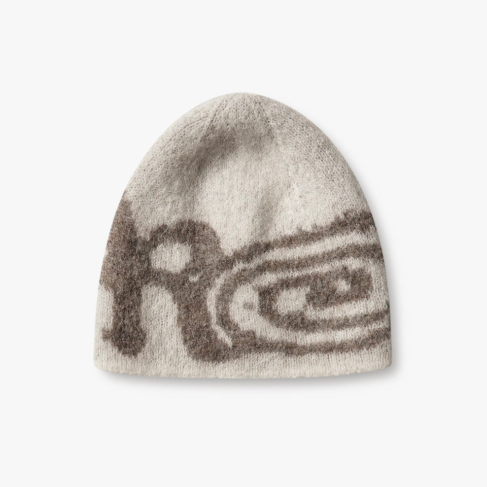 Vortex Mohair Beanie White Grey