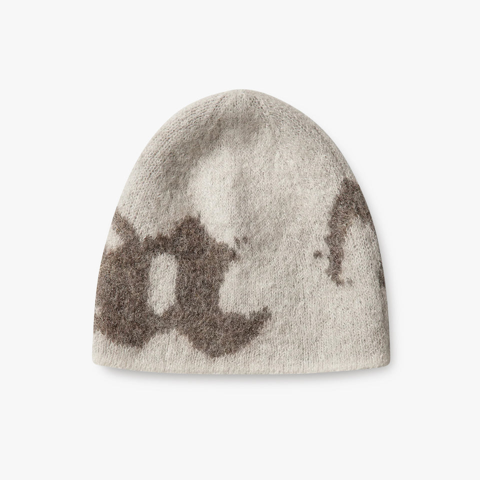 Vortex Mohair Beanie White Grey