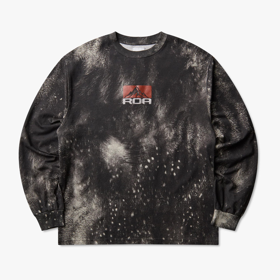 Fuzzy Print Longs Sleeve Brown