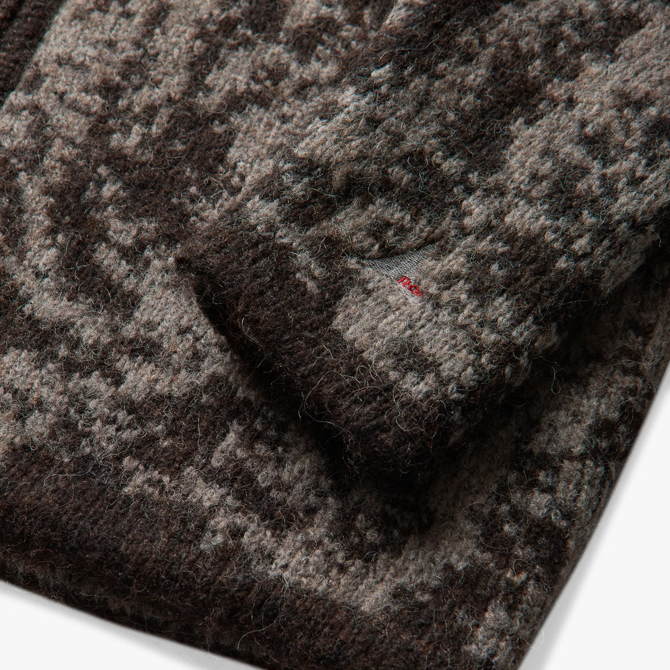 Shrub Felted Knit Zip Up Fuzzy Brown