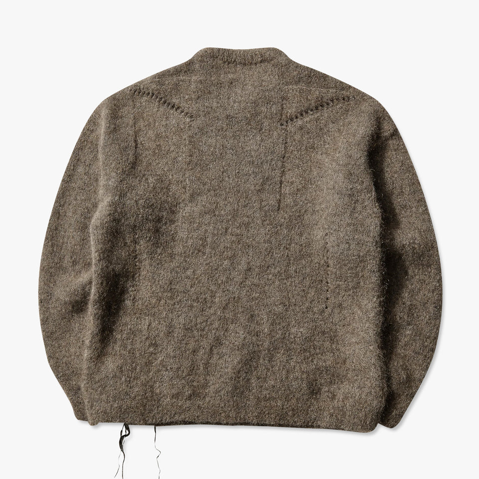 Dropstitch Mohair Knit Crewneck Taupe