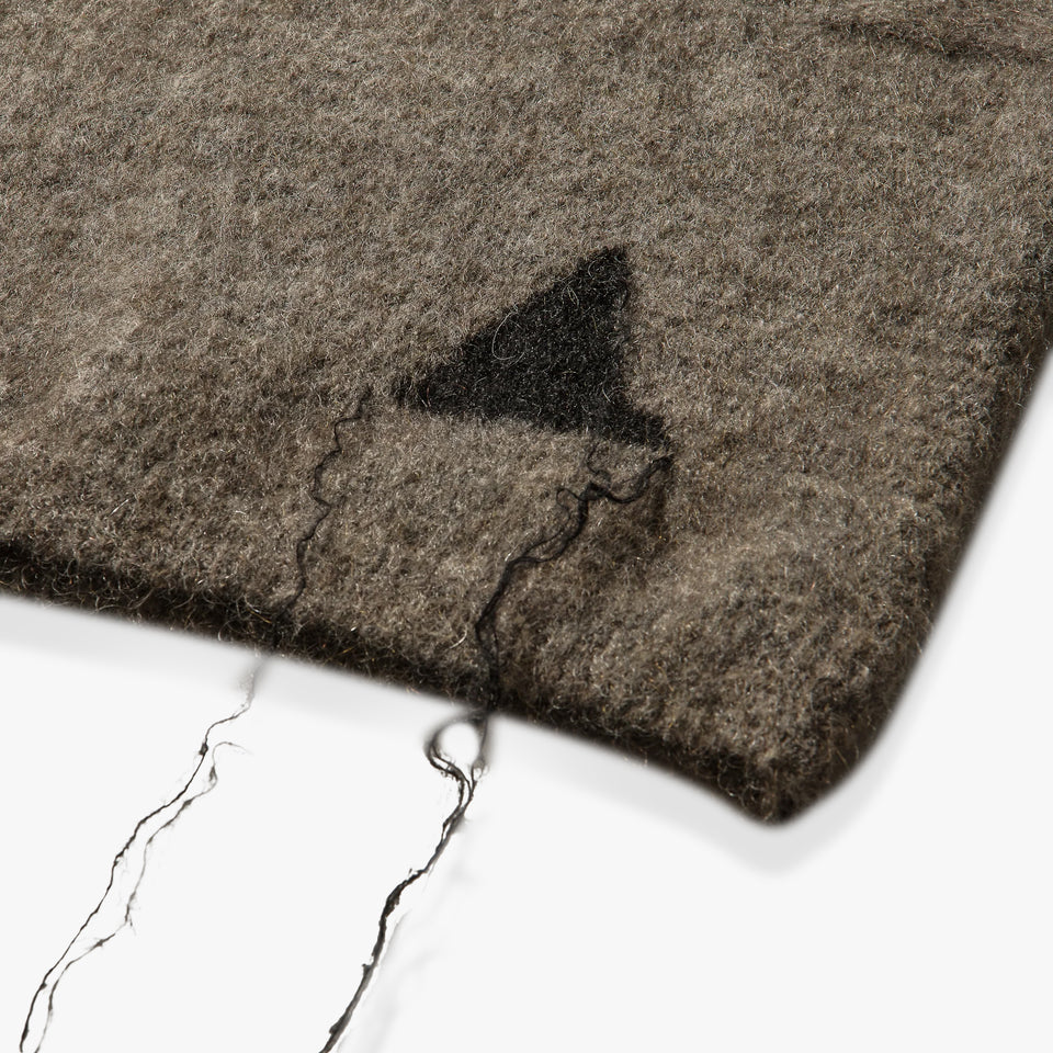 Dropstitch Mohair Knit Crewneck Taupe