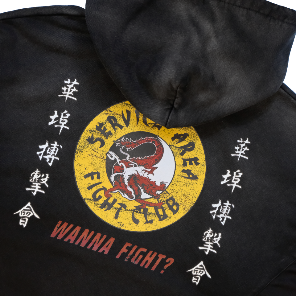 Fight Club Hoodie Sun Faded Black