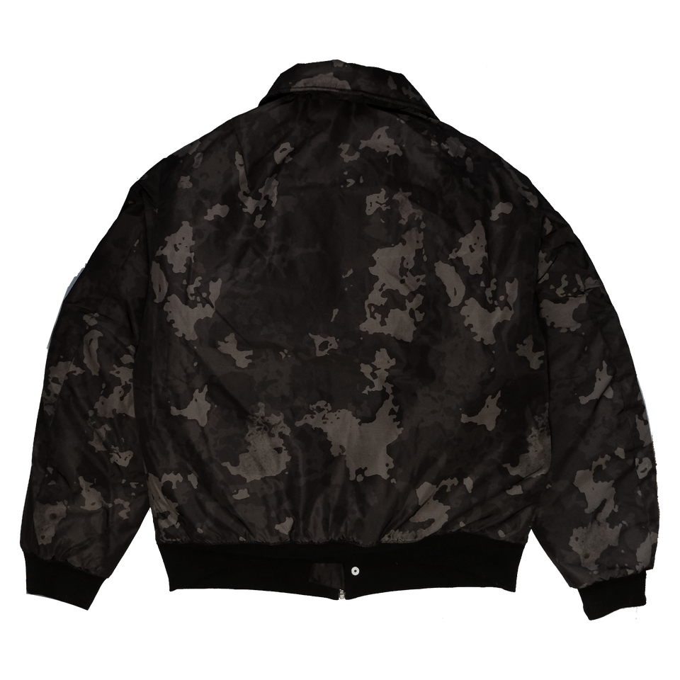 Camo Nylon Bomber Jacket