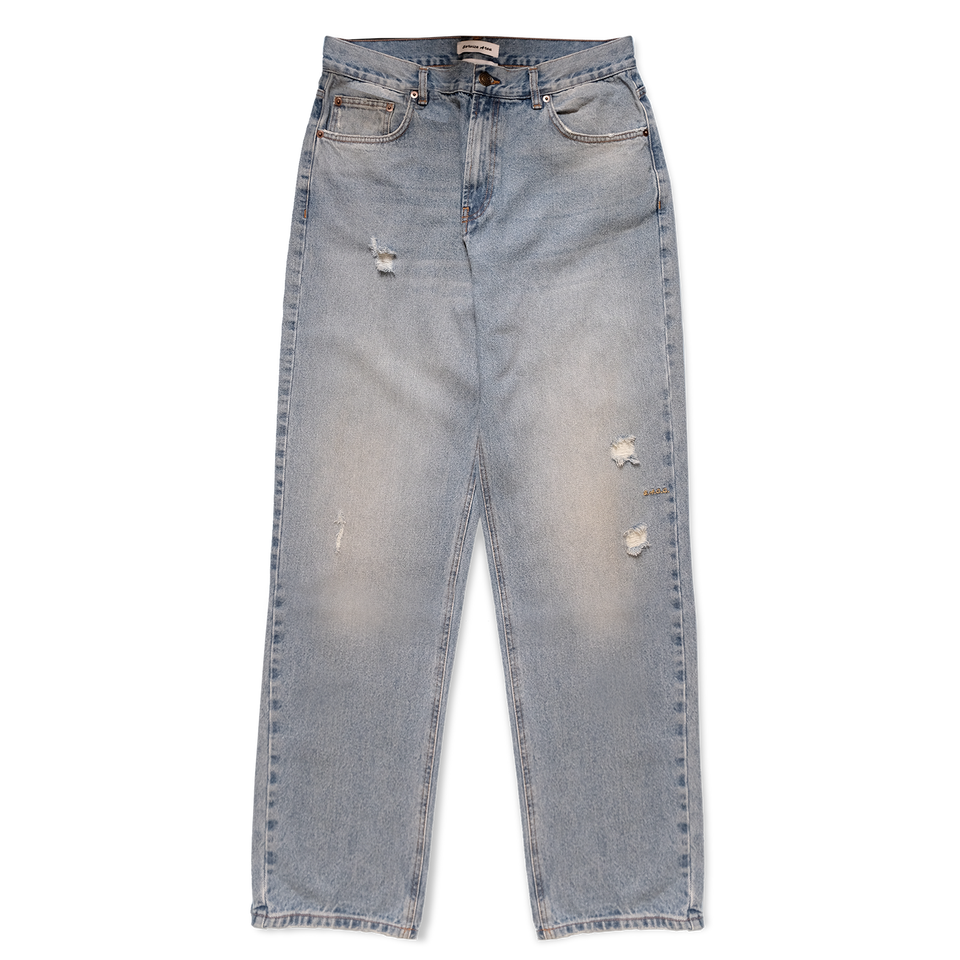 Vintage Washed Denim 5-pocket Pants