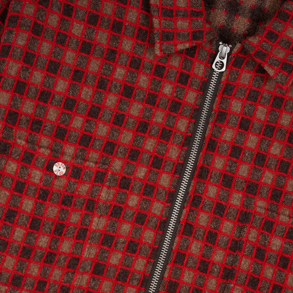 Check Mate Flannel Zip Shirt Red