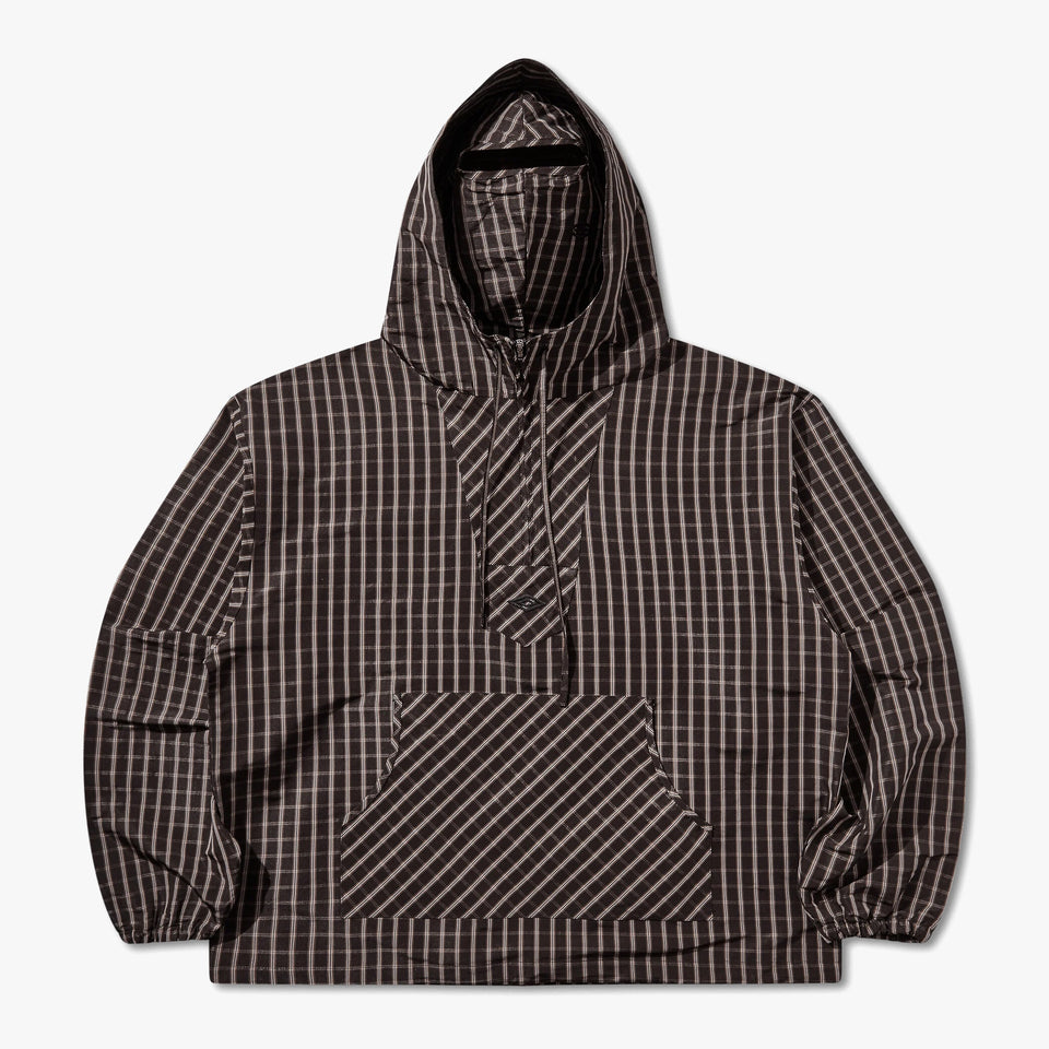 Checked Masked Anorak Burgundy