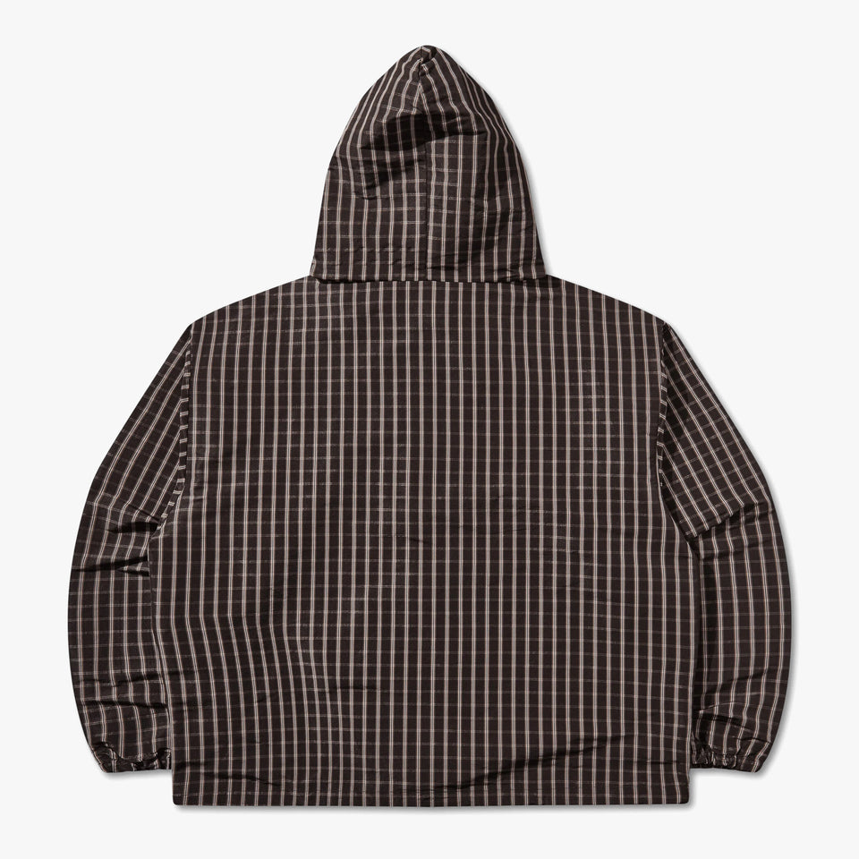 Checked Masked Anorak Burgundy