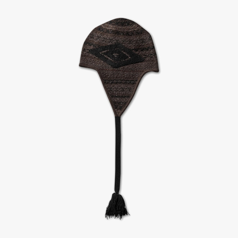 Fair Isle Beanie Black Brown