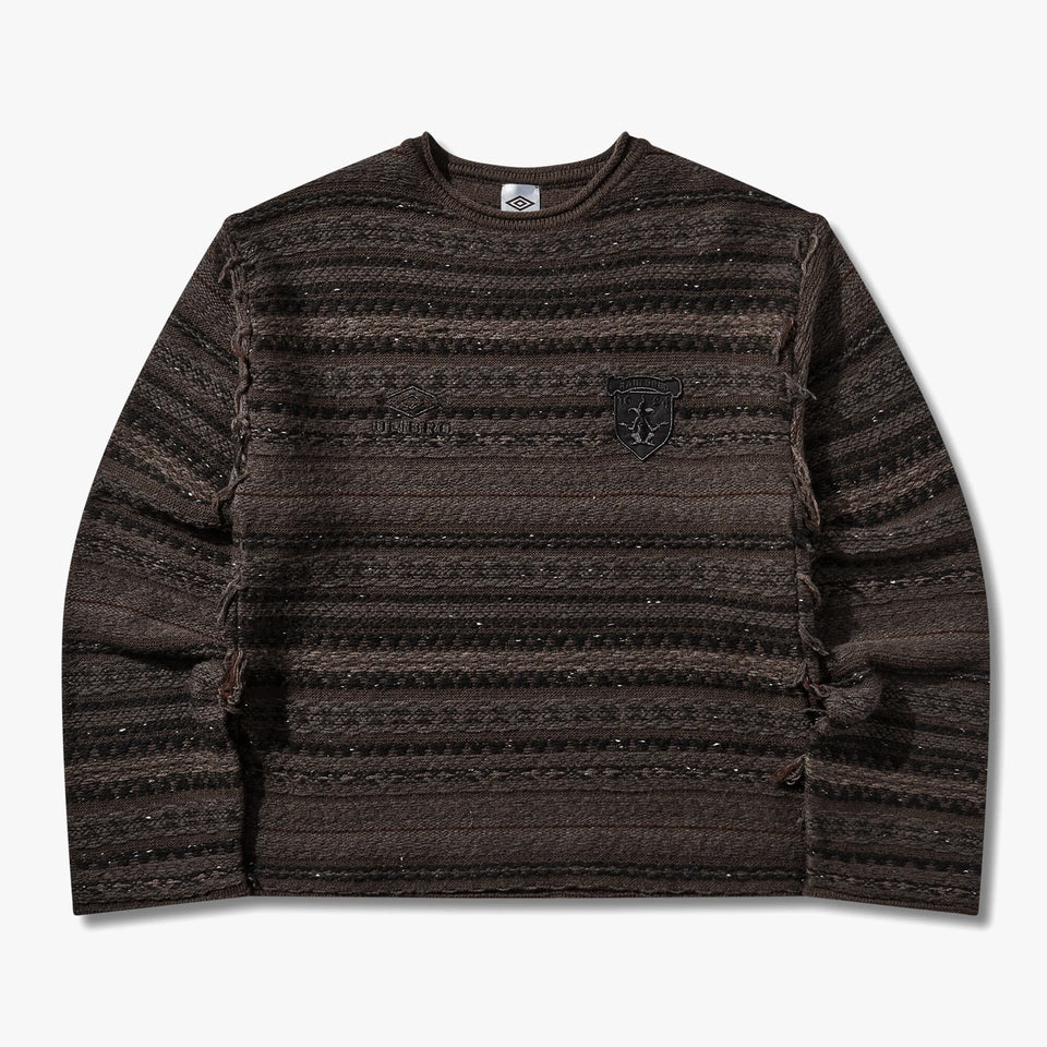 Fair Isle Crest Crew Black Brown