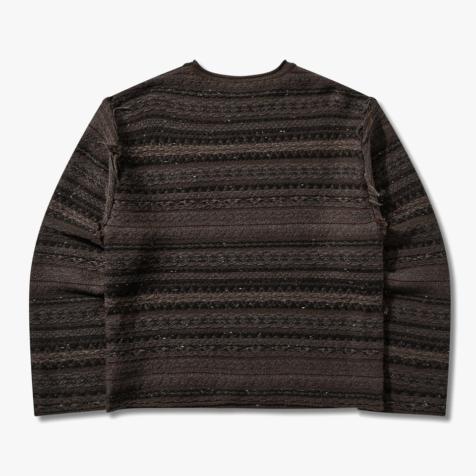 Fair Isle Crest Crew Black Brown