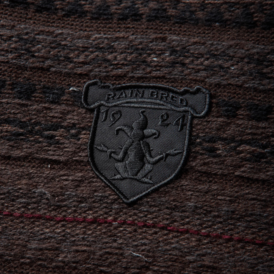 Fair Isle Crest Crew Black Brown