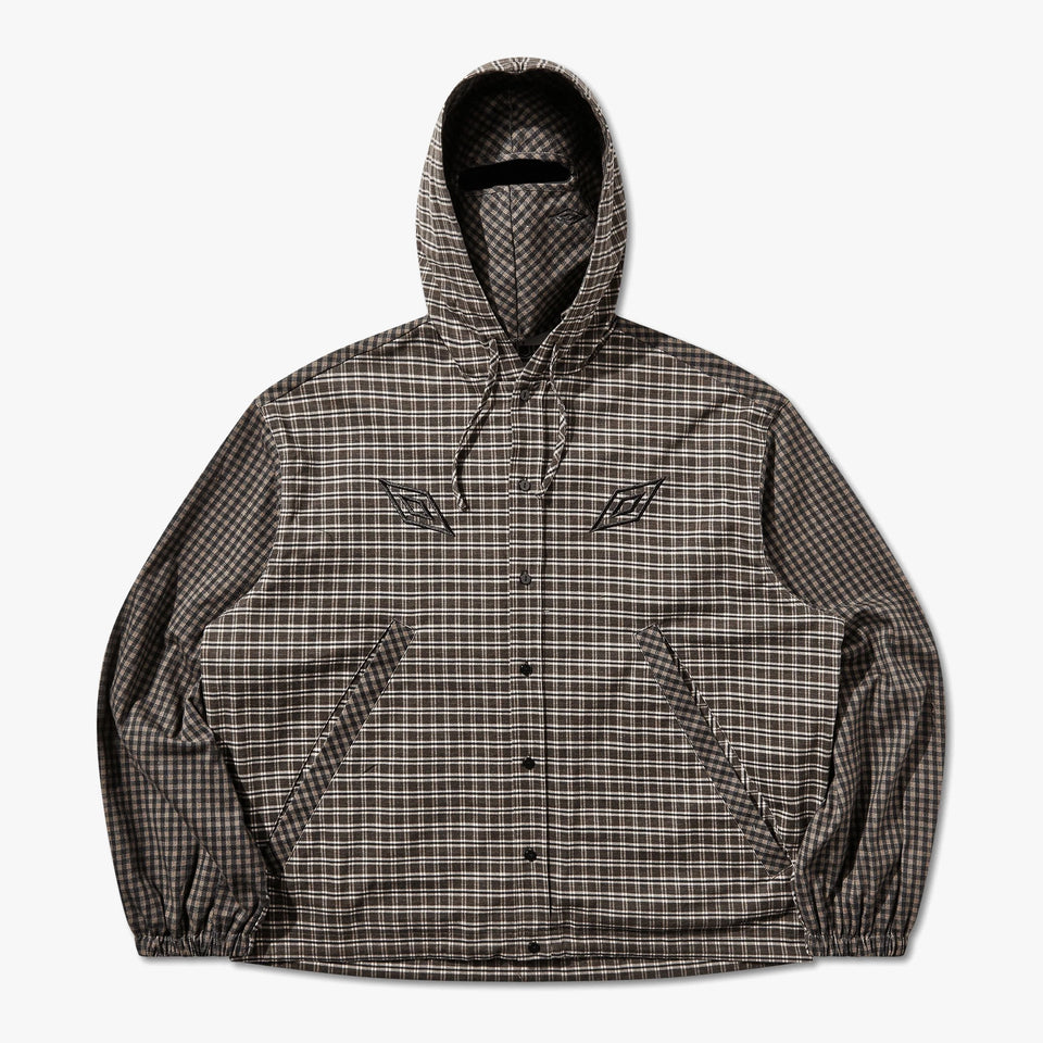 Double Plaid Jacket Dark Brown