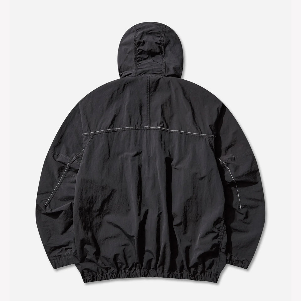 X And Wander Garment-dyed Nylon Hooded Jacket Black