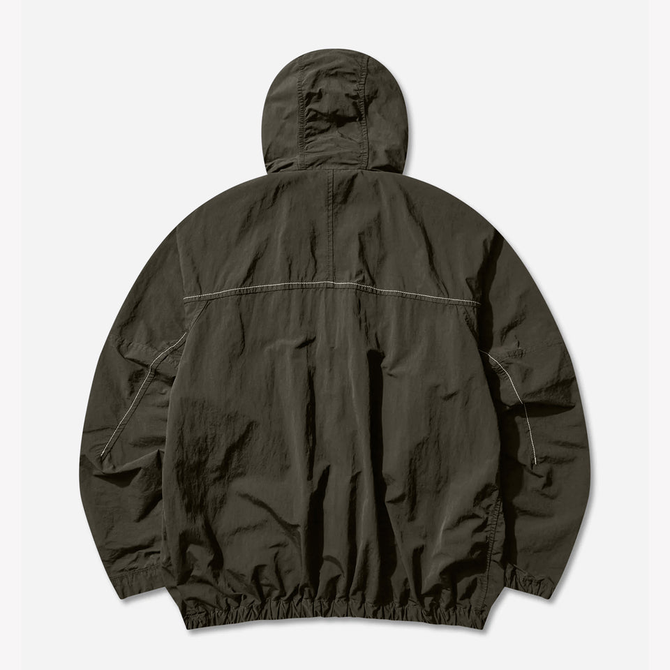 X And Wander Garment-dyed Nylon Hooded Jacket Khaki