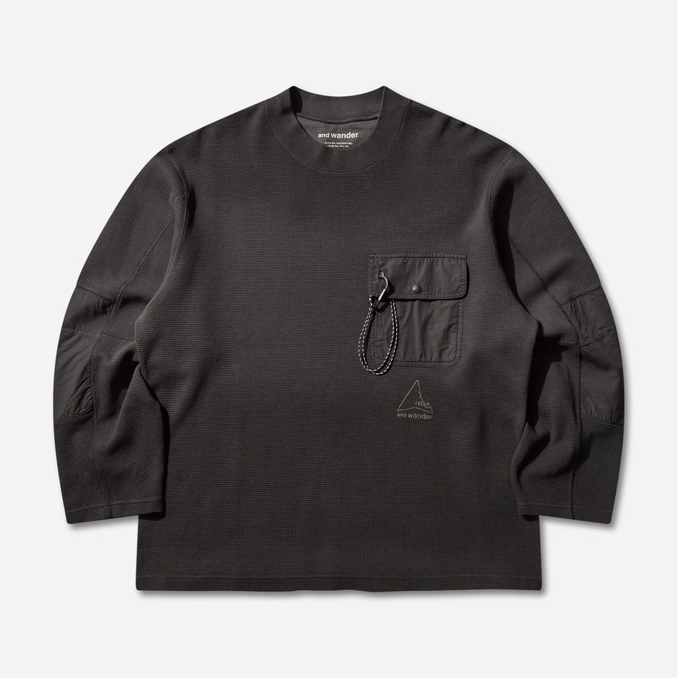X And Wander Garment-dyed Long Sleeve Black