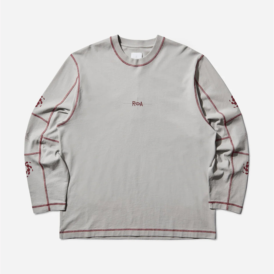 Info Stitch Organic Long Sleeve Light Grey