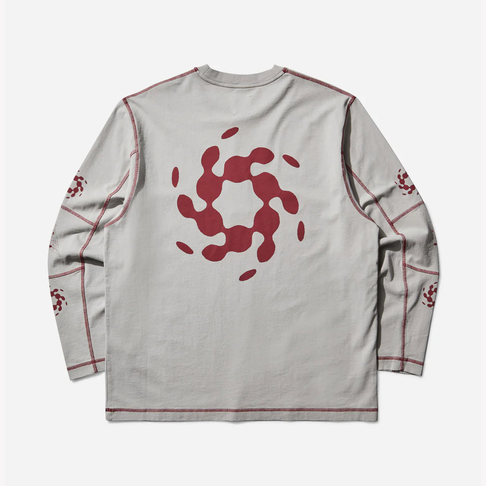 Info Stitch Organic Long Sleeve Light Grey