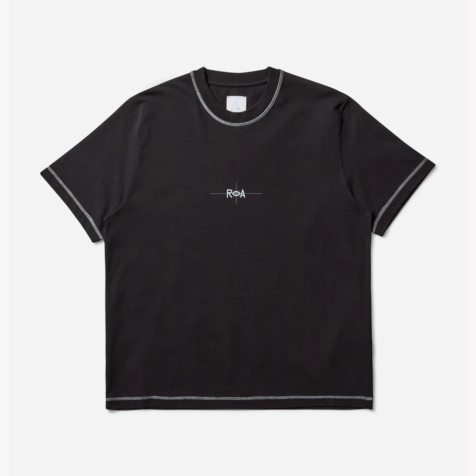 Info Stitch Organic T Shirt Black