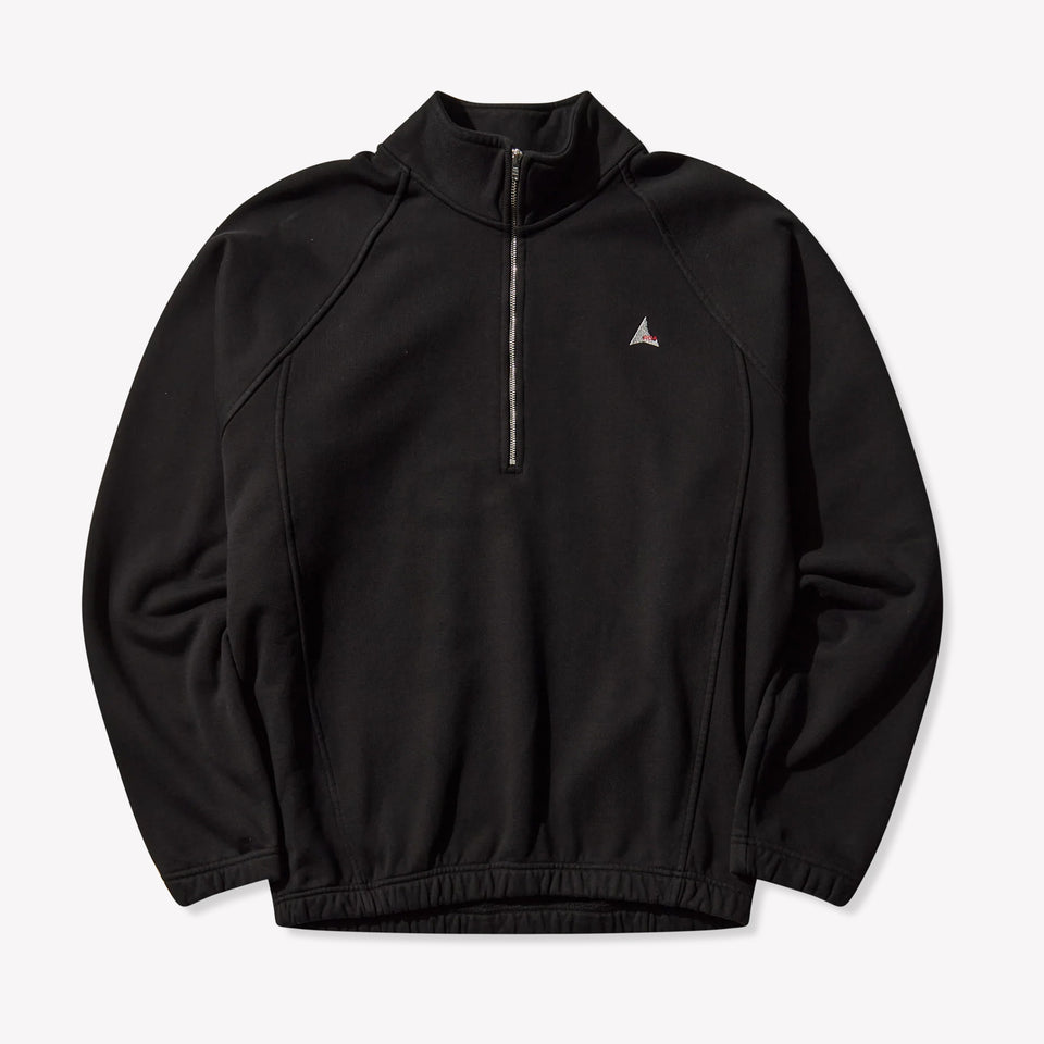 Logo 490Gsm Heavy Half Zip Black