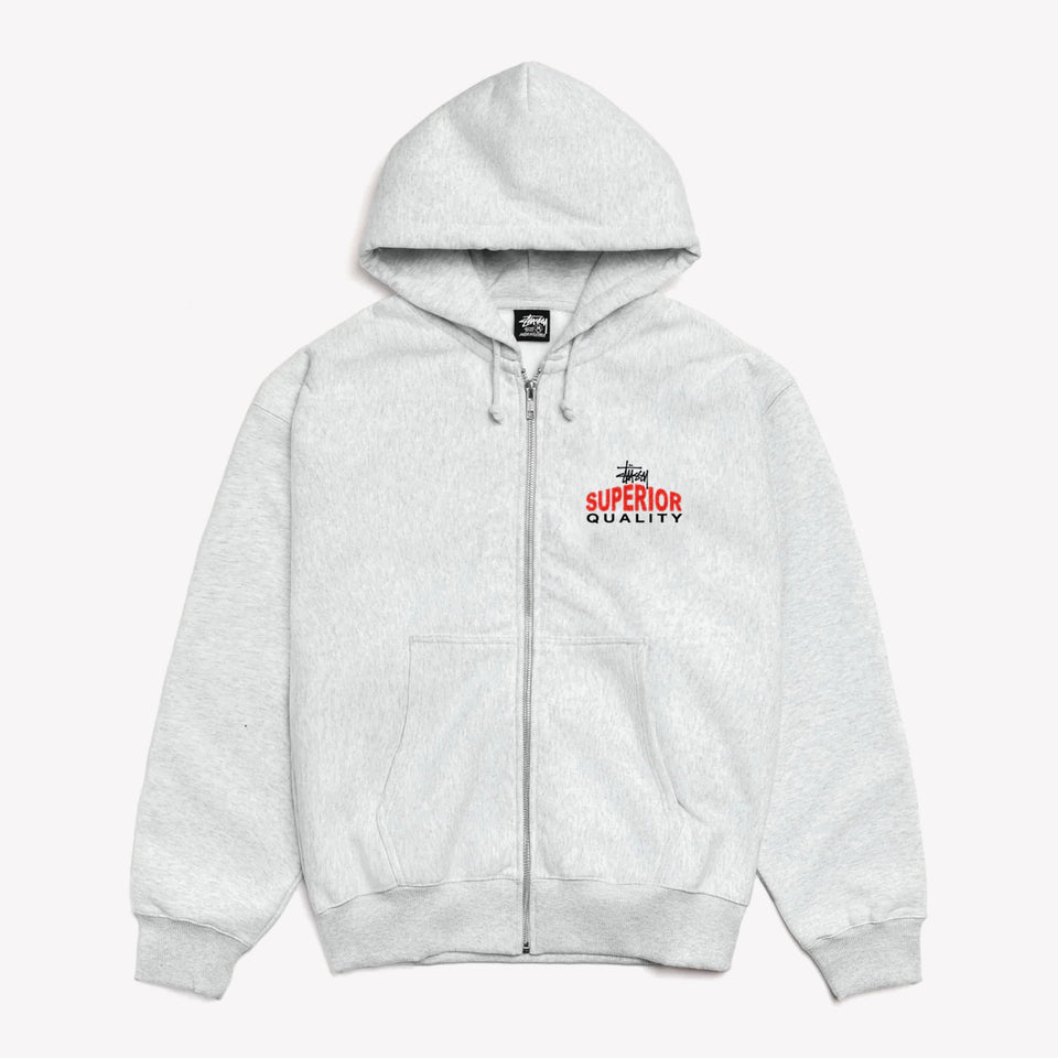 Superior Quality Zip Hood Ash Heather
