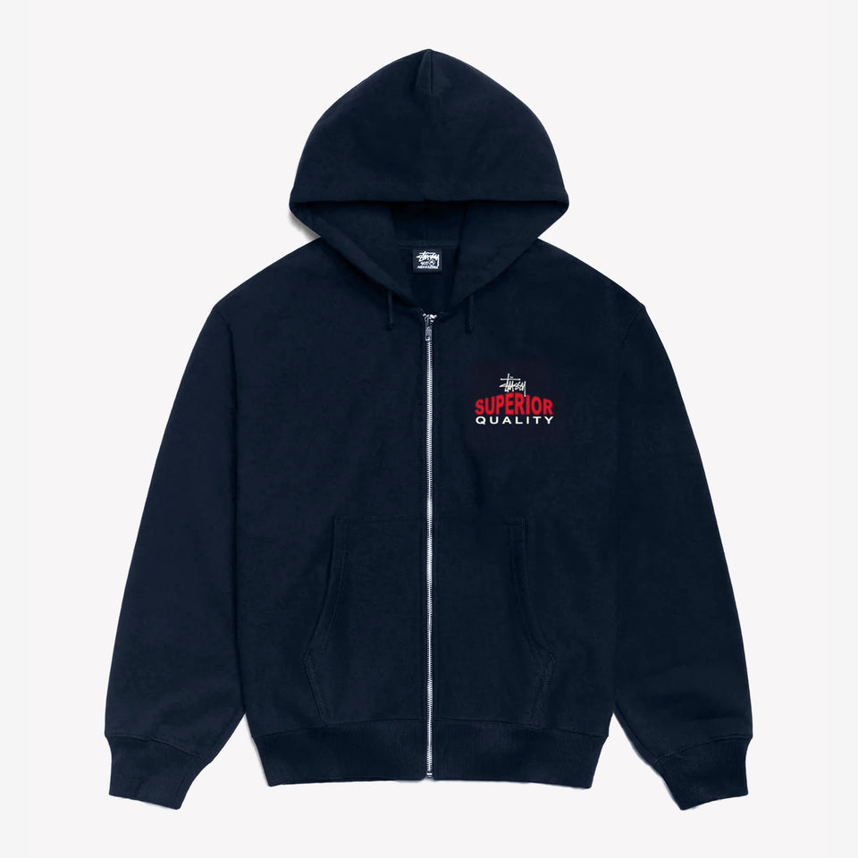 Superior Quality Zip Hood Navy
